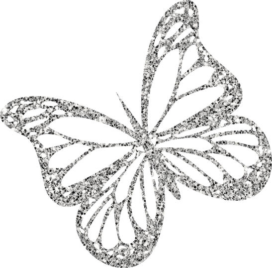 Silver Glitter Butterfly 